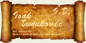 Isak Duduković vizit kartica